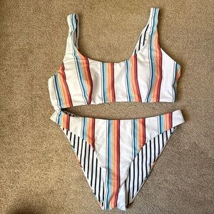 SHEIN Colorful Striped Bikini Set